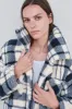 Stateside Double Faced Sherpa Jacket in Navy/Cream Plaid sold by Bailey 44