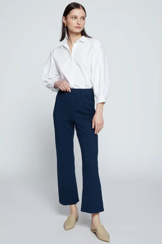Stateside Ponte Cropped Kick Flare Pant in New Navy sold by Bailey 44