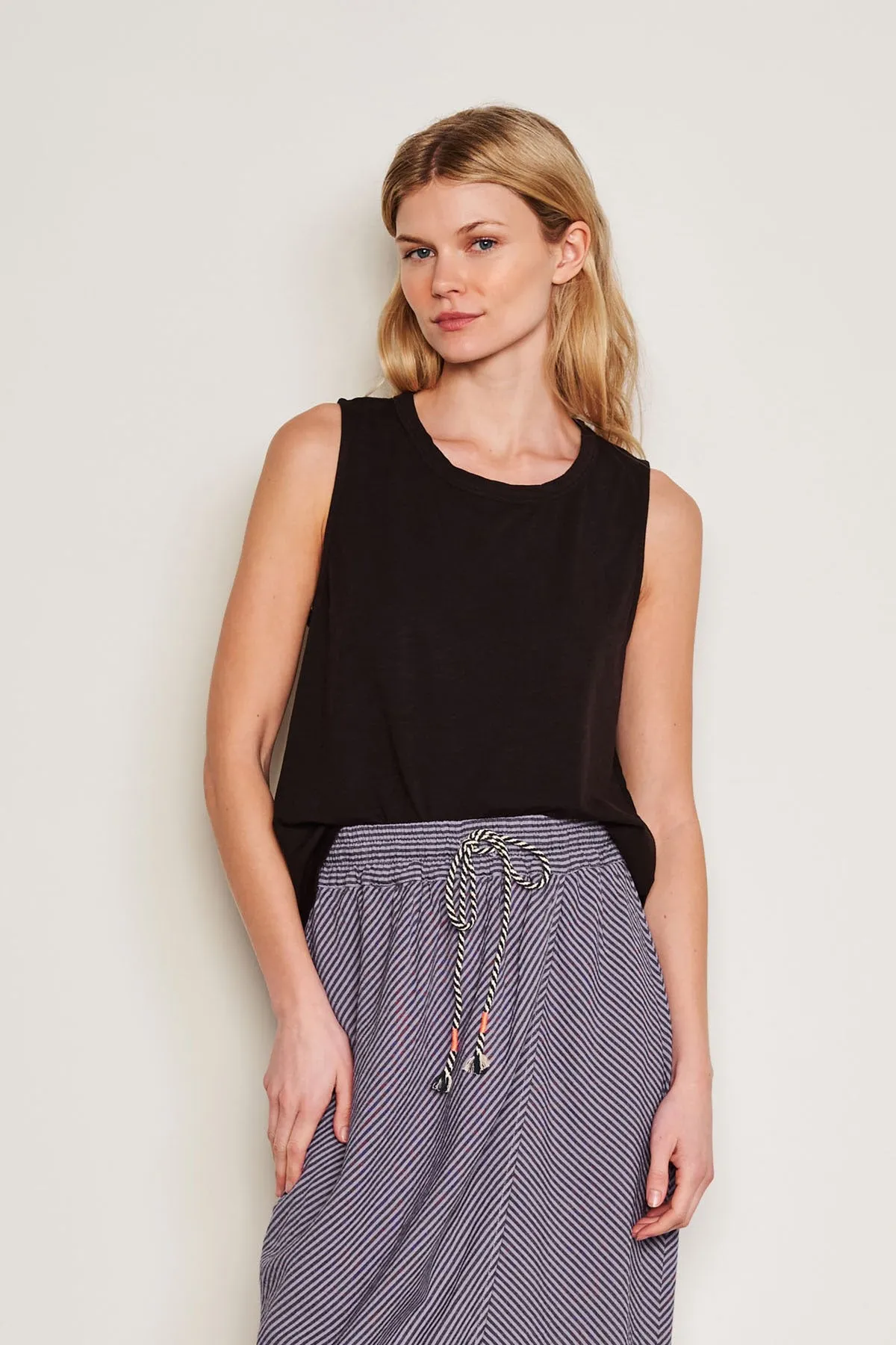 Sundry Mixed Media Tank in Black sold by Bailey 44