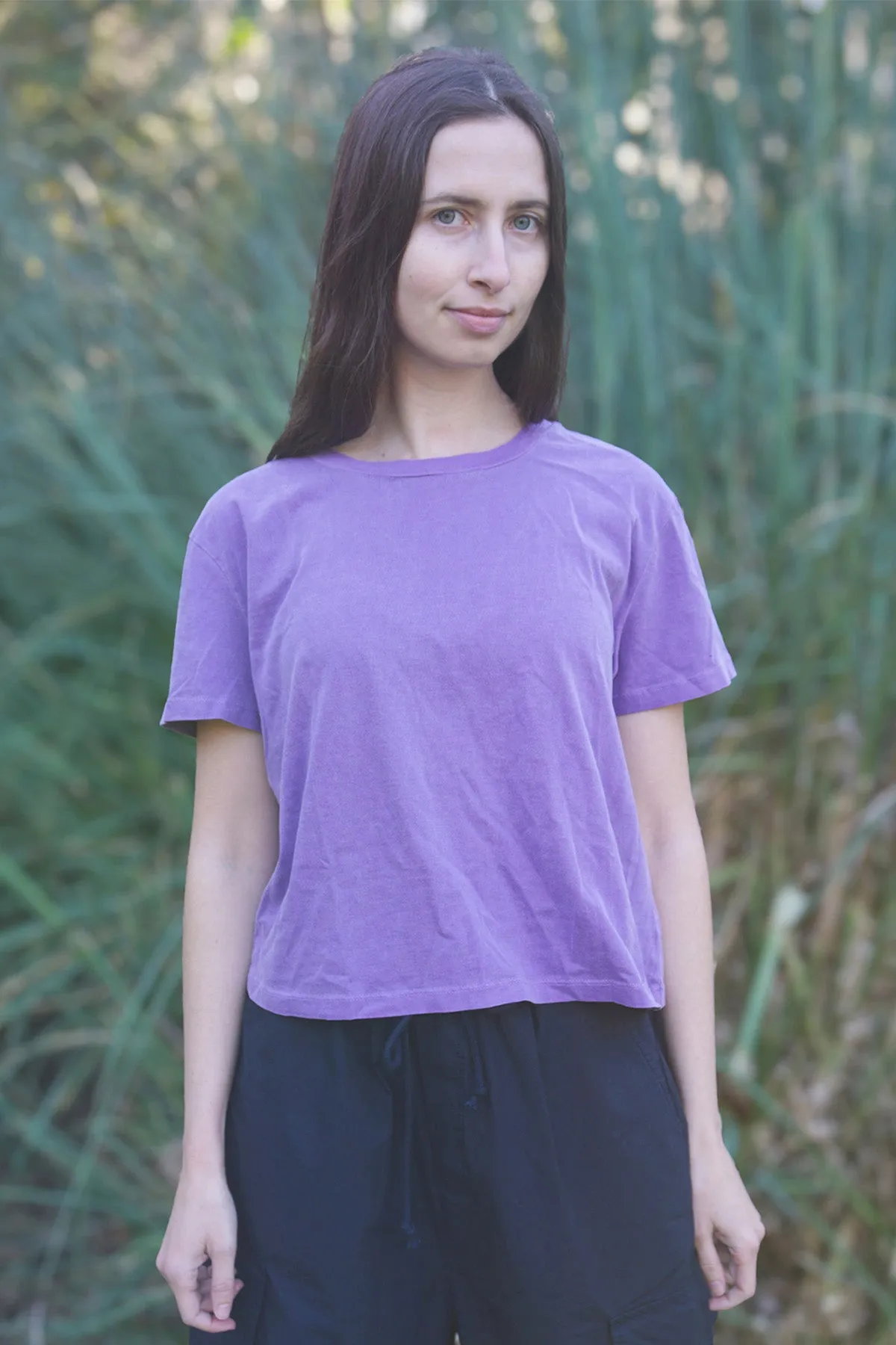Stateside Cloud Jersey Short Sleeve Crew in Hyacinth sold by Bailey 44
