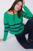 Stateside Striped Raglan Pullover Sweater in Irish Crush sold by Bailey 44