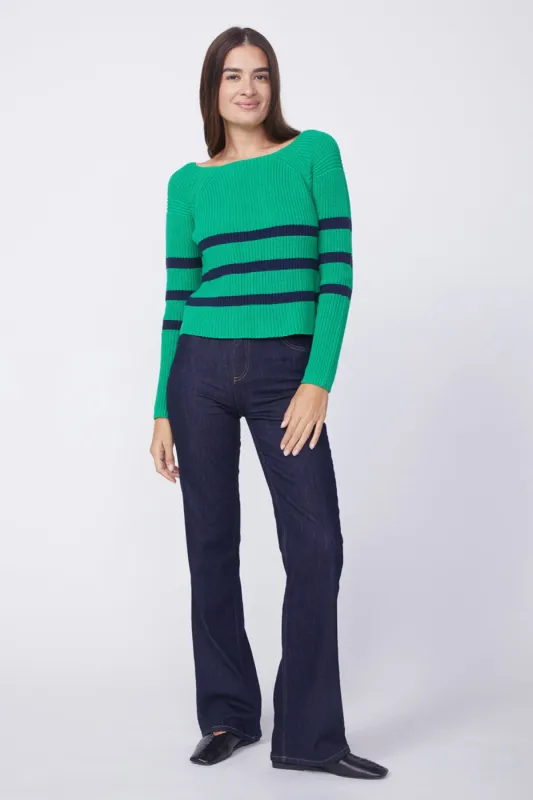 Stateside Striped Raglan Pullover Sweater in Irish Crush sold by Bailey 44