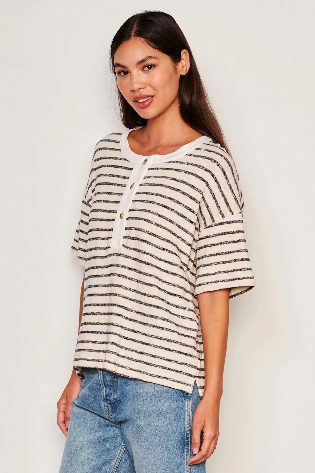 Sundry Short Sleeve Henley in Deep Navy sold by Bailey 44 product image thumbnail 2