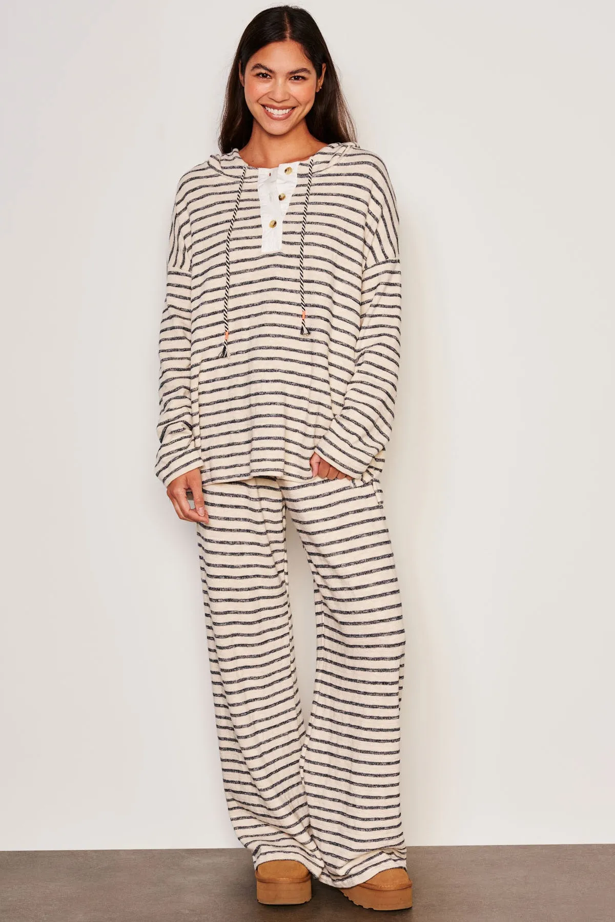 Sundry Henley Hoodie in Deep Navy sold by Bailey 44 product image thumbnail 3