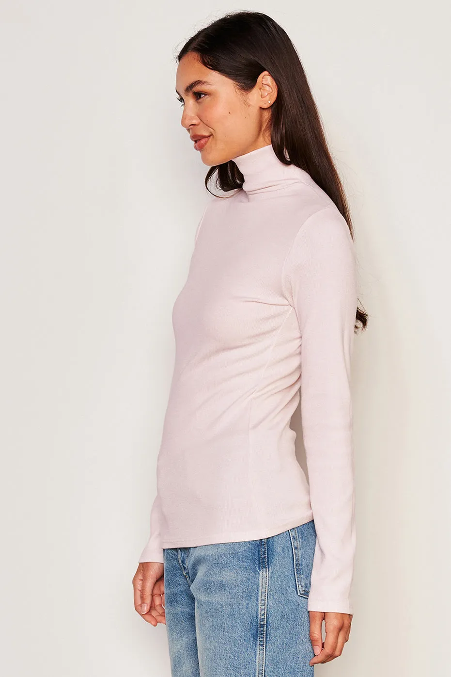 Sundry Long Sleeve Mock Neck Top in Flush Pink sold by Bailey 44 product image thumbnail 2