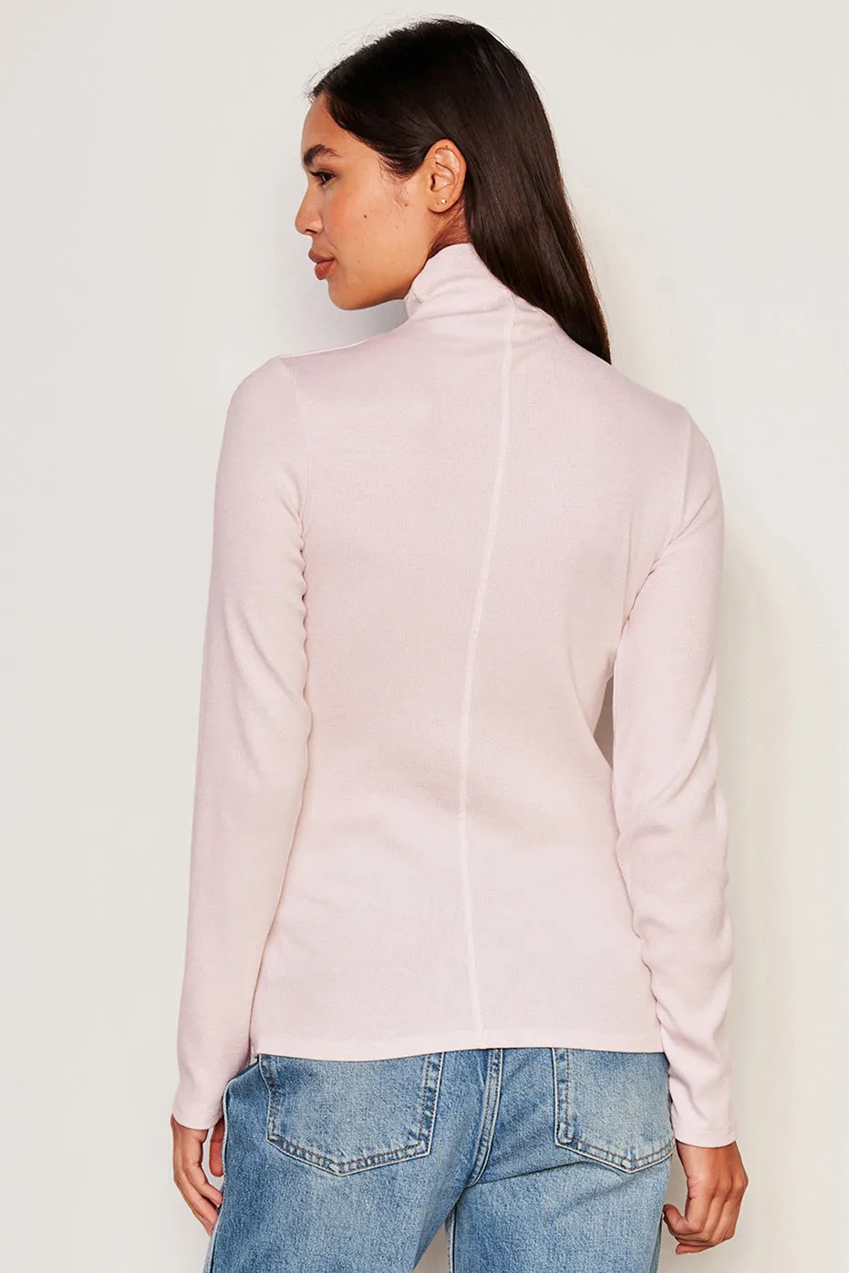Sundry Long Sleeve Mock Neck Top in Flush Pink sold by Bailey 44 product image thumbnail 3