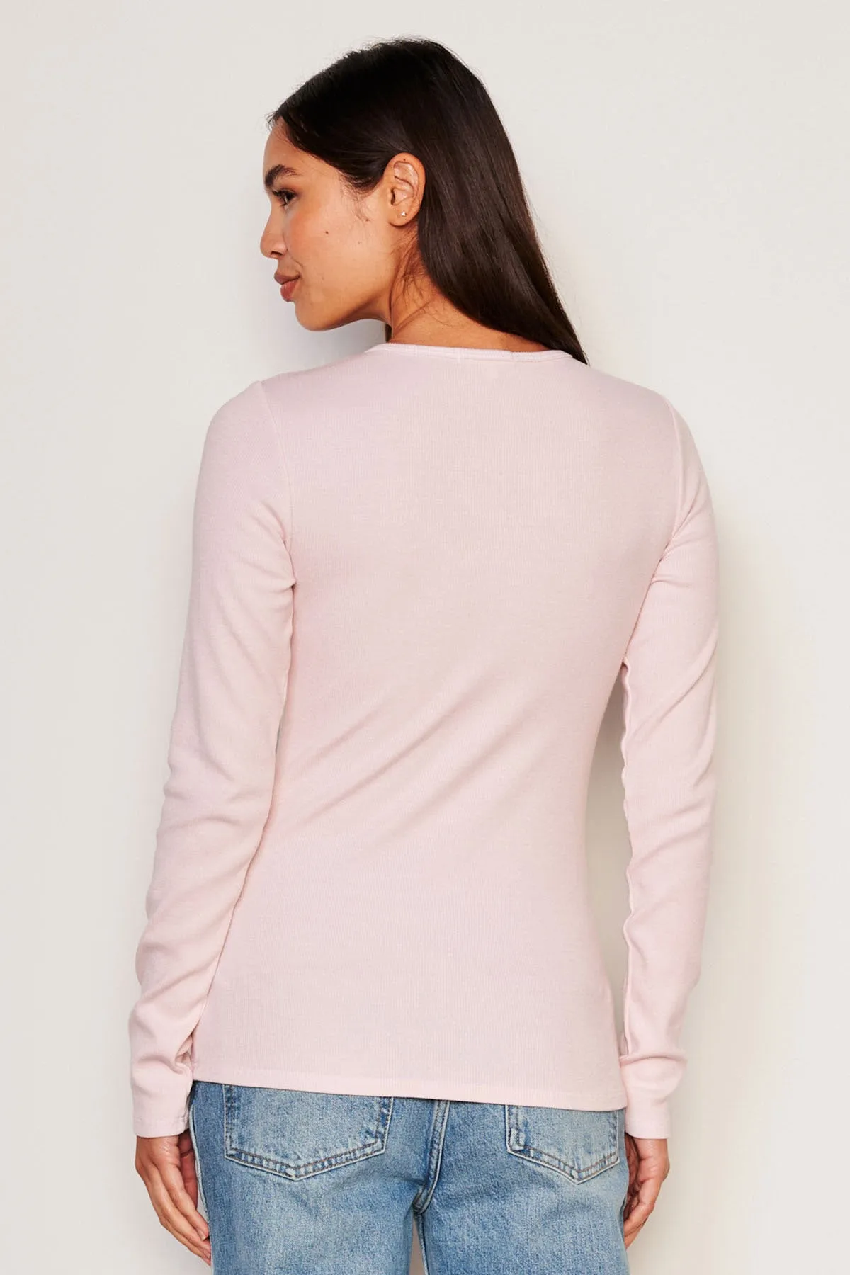 Sundry Long Sleeve V-neck Top in Flush Pink sold by Bailey 44 product image thumbnail 3