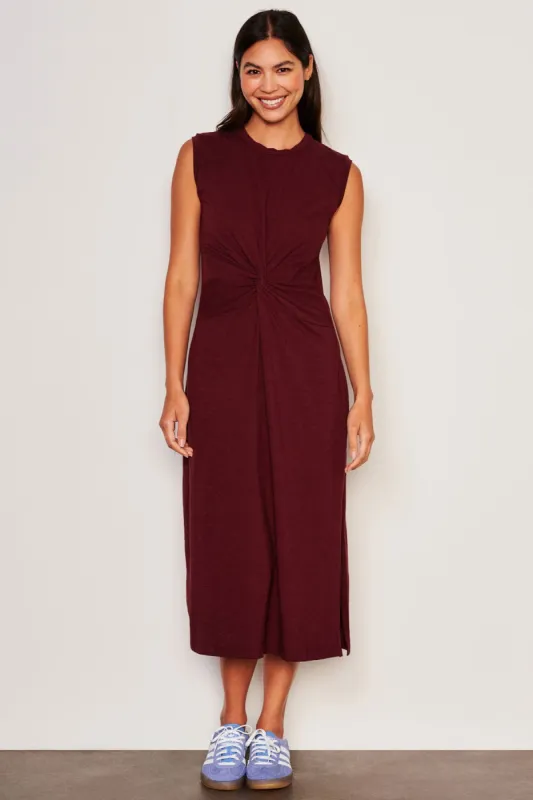 Sundry Midi Twist Sleeveless Dress in Red Rock sold by Bailey 44