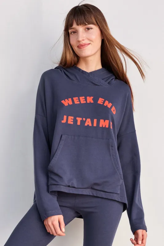 Sundry Weekend Gym Hoodie in Navy sold by Bailey 44