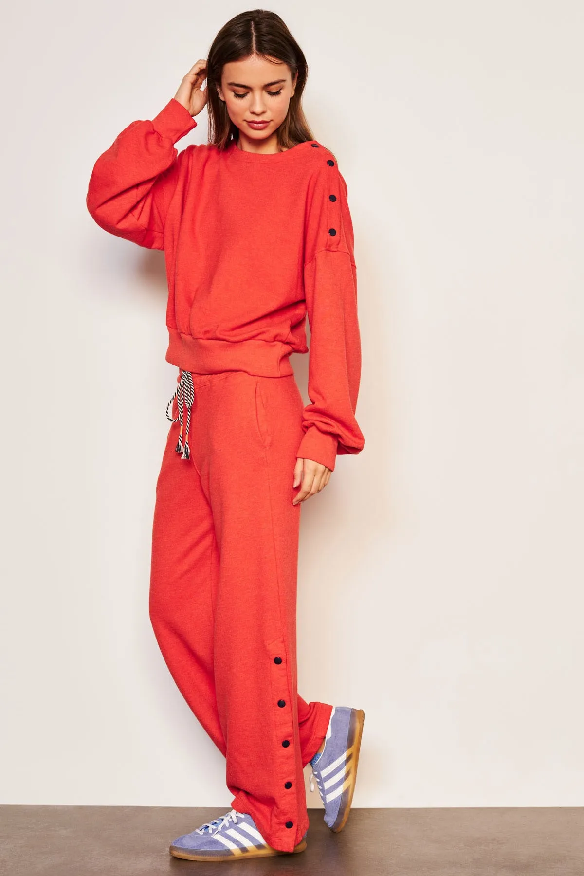 Sundry Snap Sweatshirt in Flare Red sold by Bailey 44 product image thumbnail 5