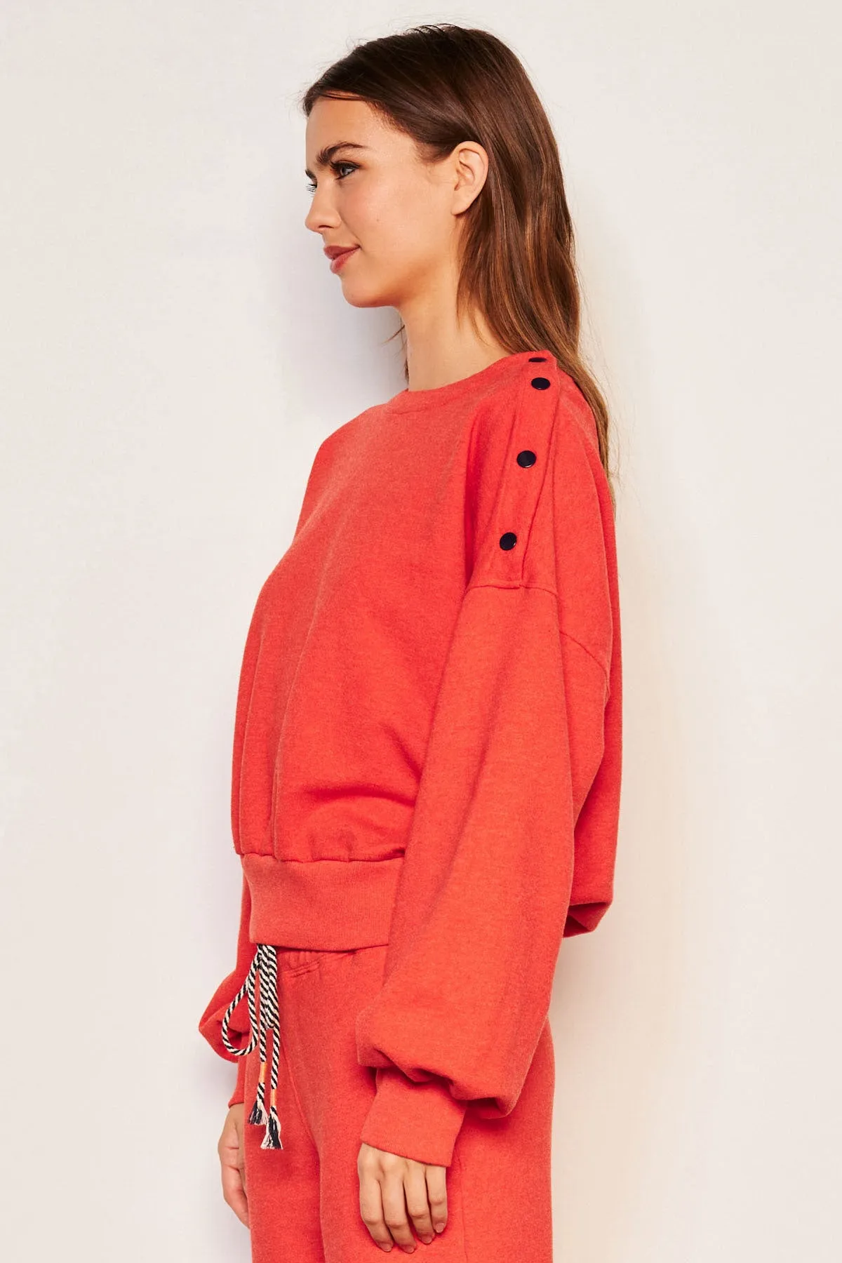 Sundry Snap Sweatshirt in Flare Red sold by Bailey 44 product image thumbnail 2
