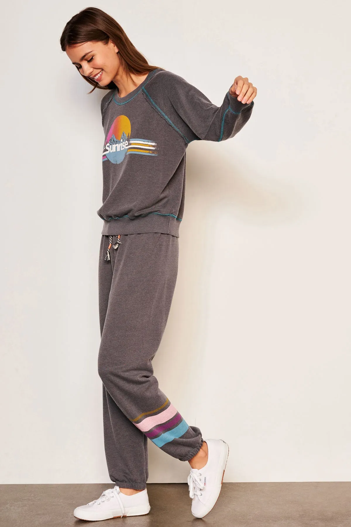 Sundry Sunrise Raglan Sweatshirt in Washed Black sold by Bailey 44 product image thumbnail 2