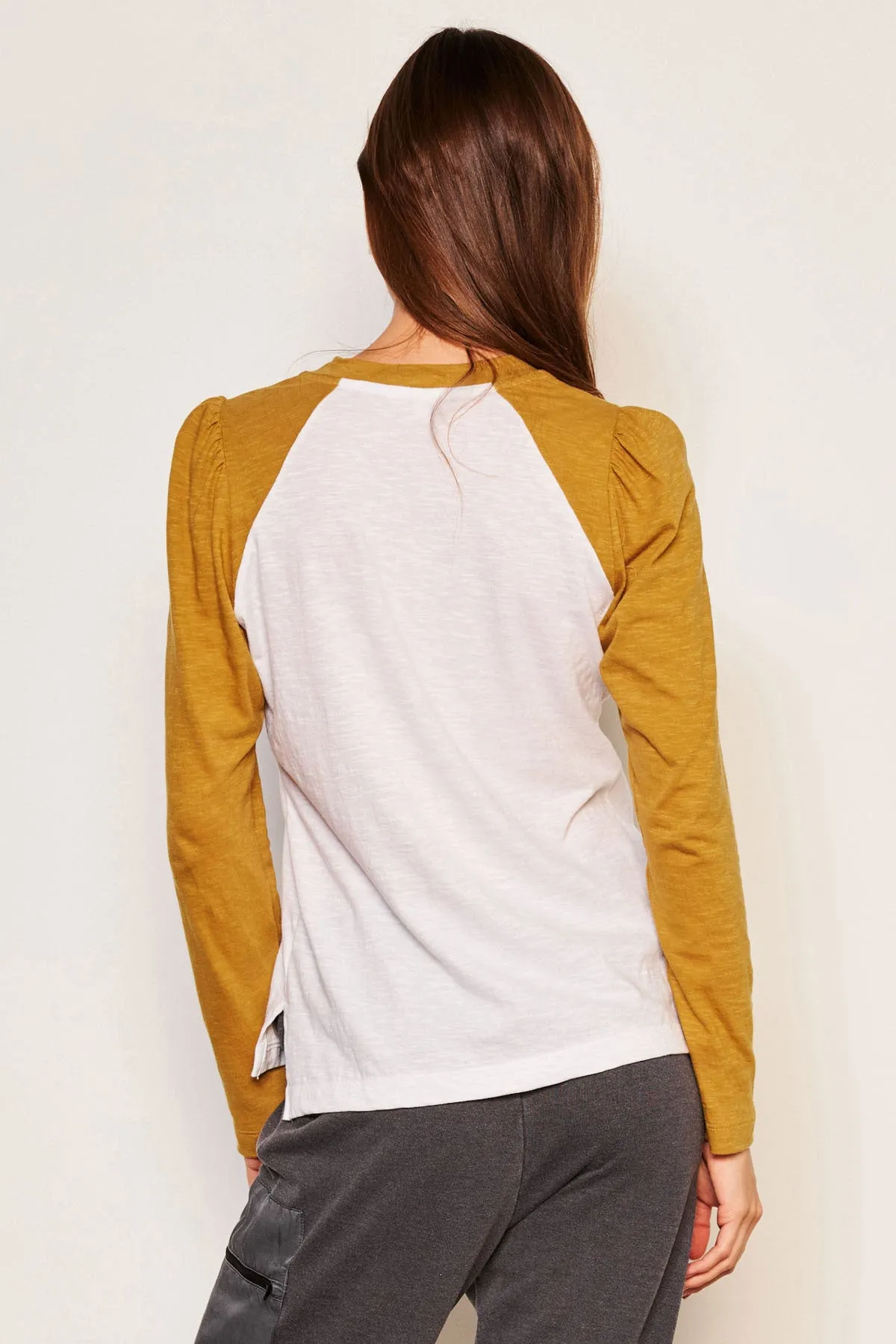 Sundry Winter Solstice Long Sleeve Contrast Sleeve Tee in Optic White sold by Bailey 44 product image thumbnail 4