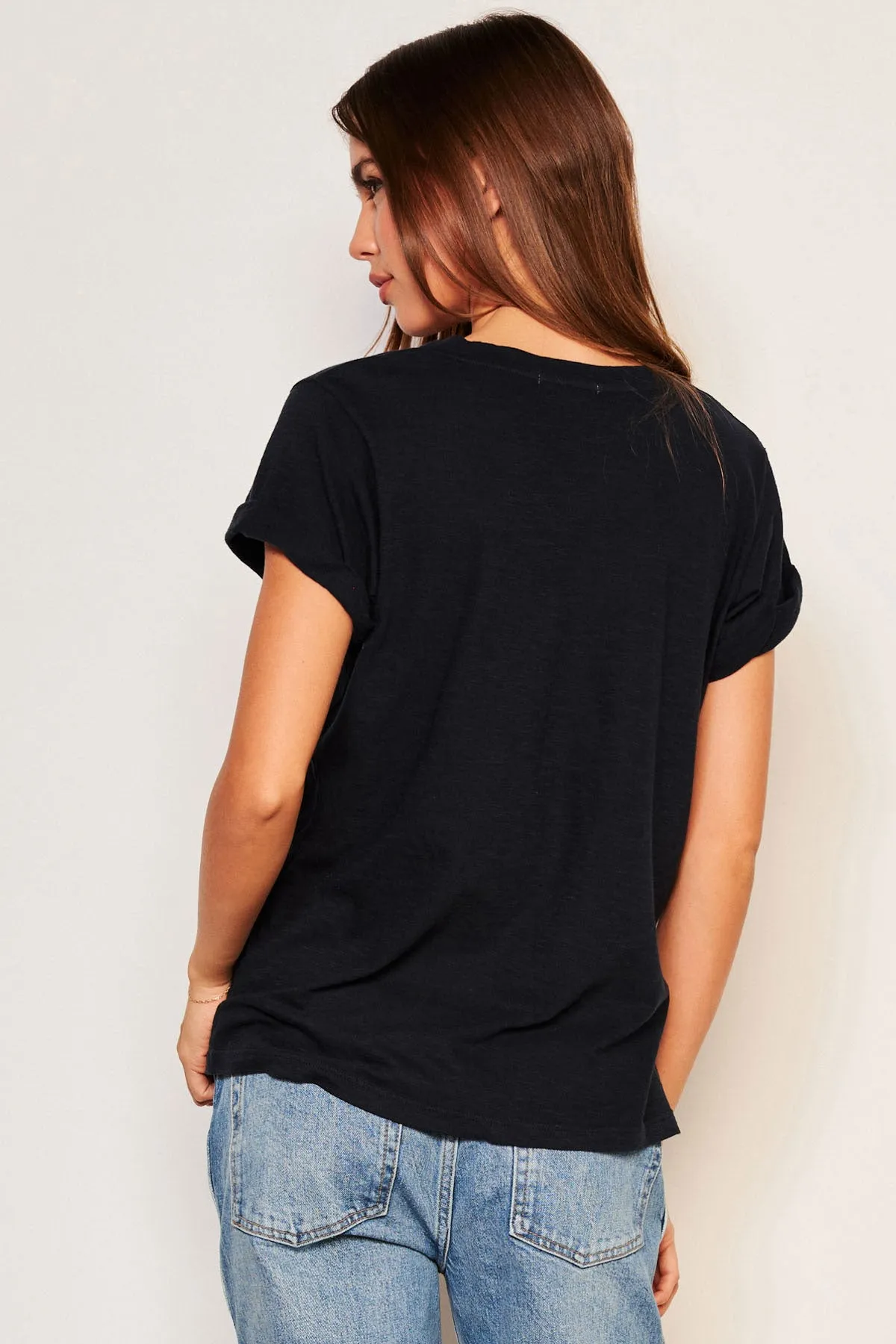 Sundry Stay Warm Rolled Sleeve Tee in Deep Navy sold by Bailey 44 product image thumbnail 3