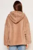 Sundry Sherpa Hooded Coat in Taupe sold by Bailey 44