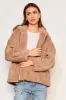 Sundry Sherpa Hooded Coat in Taupe sold by Bailey 44