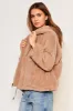 Sundry Sherpa Hooded Coat in Taupe sold by Bailey 44