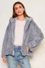 Sundry Sherpa Hooded Coat in Blue Linen sold by Bailey 44