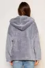 Sundry Sherpa Hooded Coat in Blue Linen sold by Bailey 44