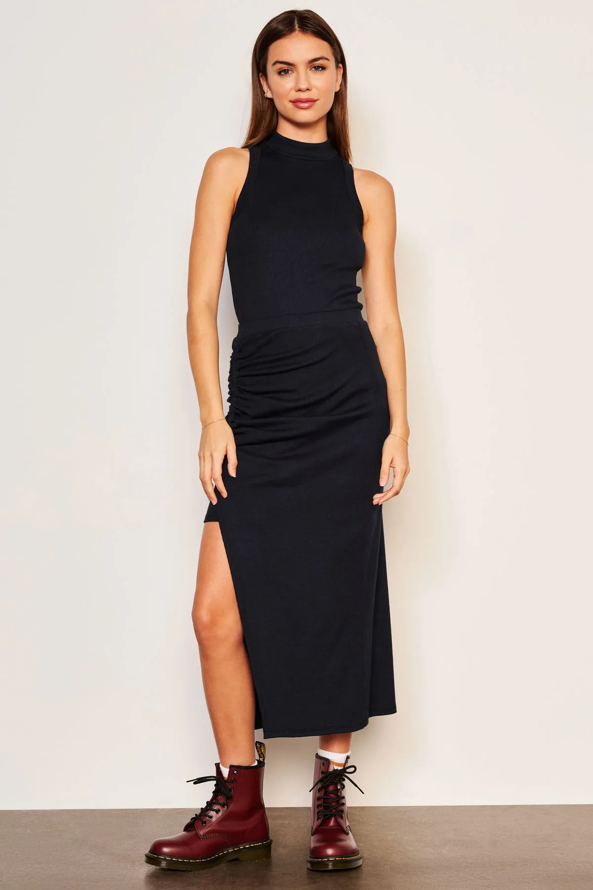 Sundry Rib Shirred Skirt in Deep Navy sold by Bailey 44 product image thumbnail 2