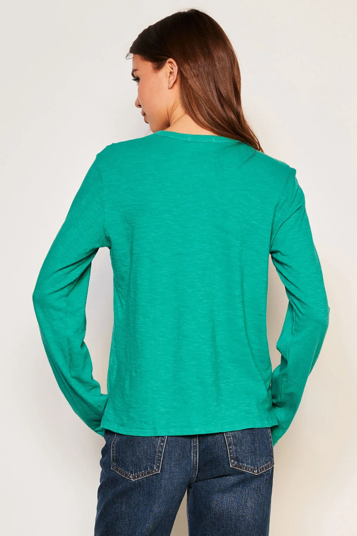 Sundry Long Sleeve Crew in Maldives Green sold by Bailey 44 product image thumbnail 4