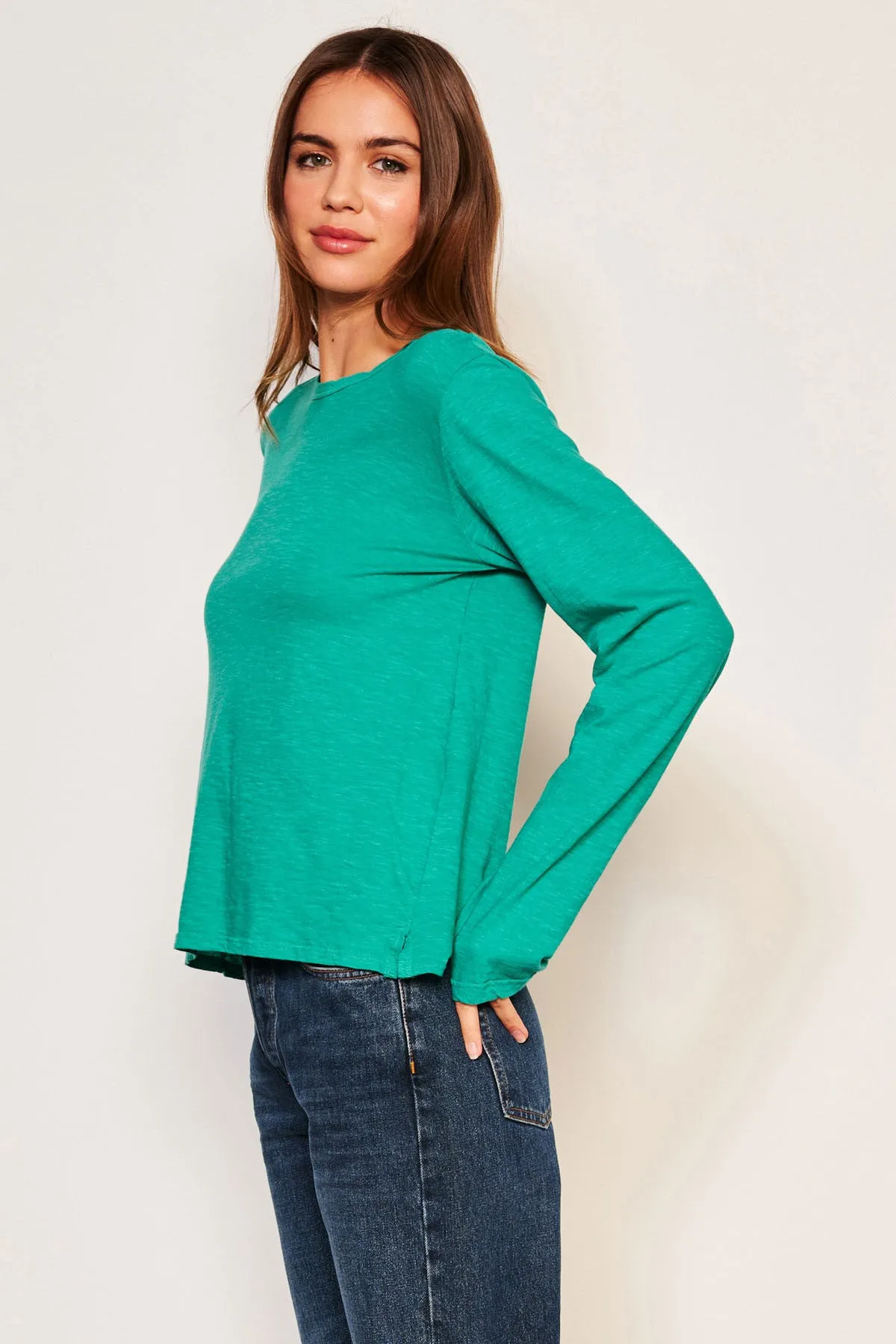 Sundry Long Sleeve Crew in Maldives Green sold by Bailey 44 product image thumbnail 3