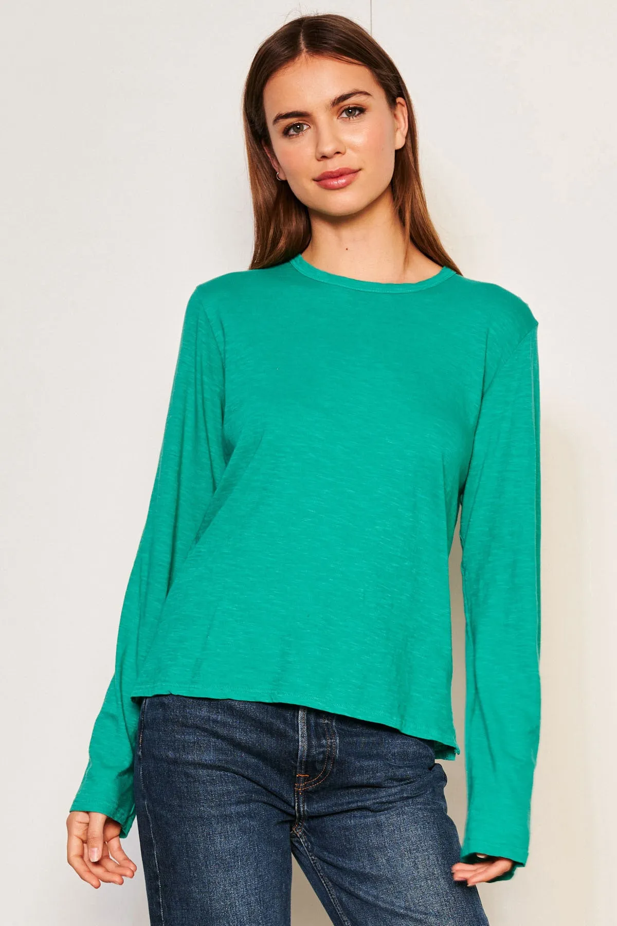 Sundry Long Sleeve Crew in Maldives Green sold by Bailey 44 product image thumbnail 2