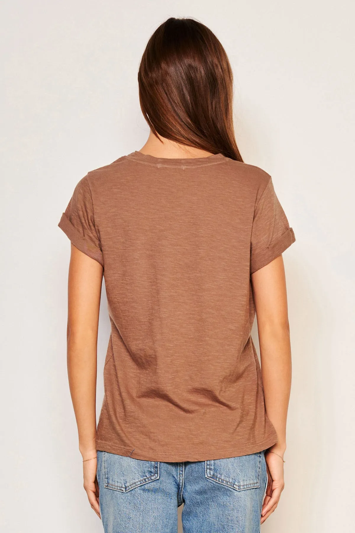 Sundry Rolled Sleeve Tee in Taupe sold by Bailey 44 product image thumbnail 3