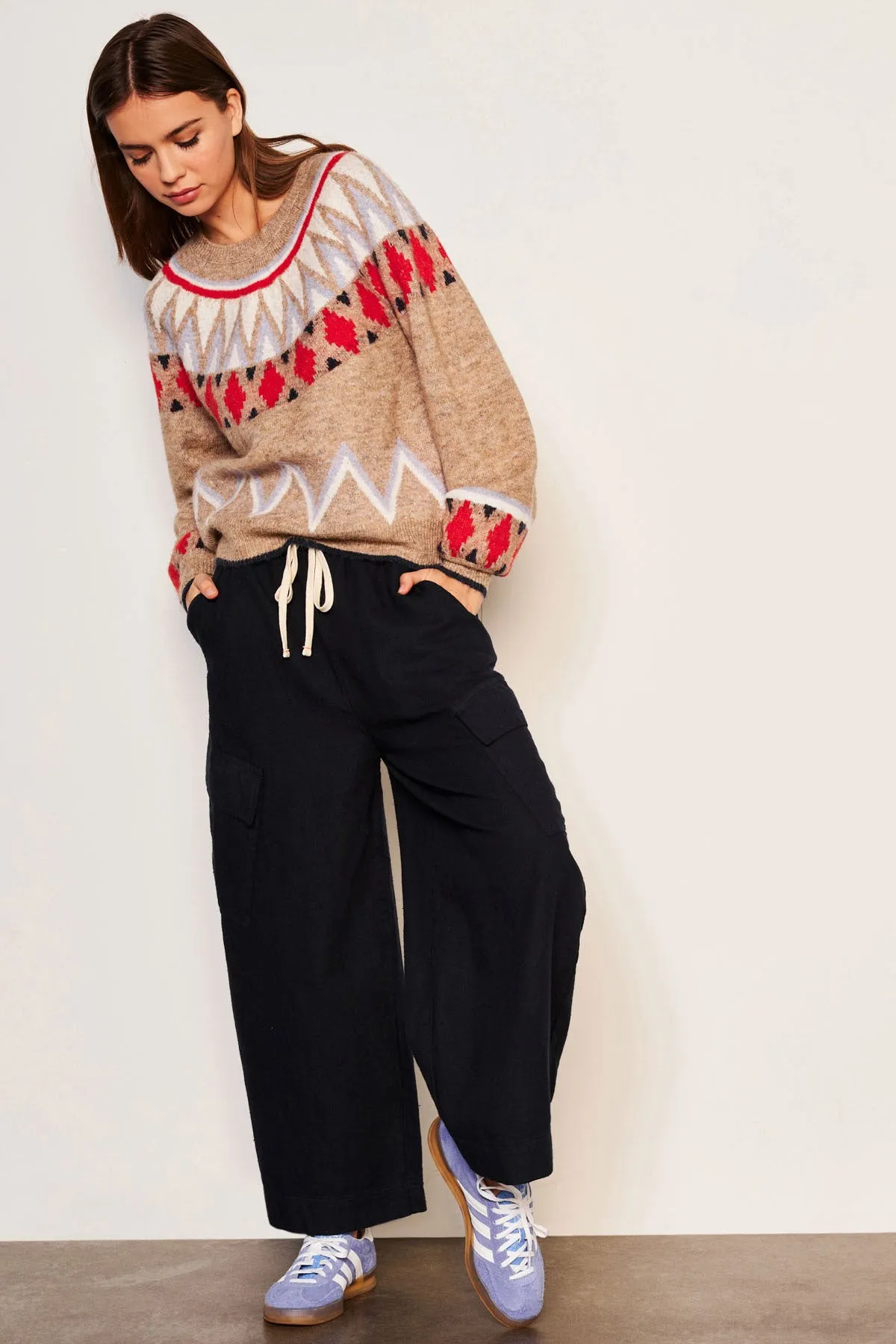 Sundry Fairisle Sweater in Taupe sold by Bailey 44 product image thumbnail 2