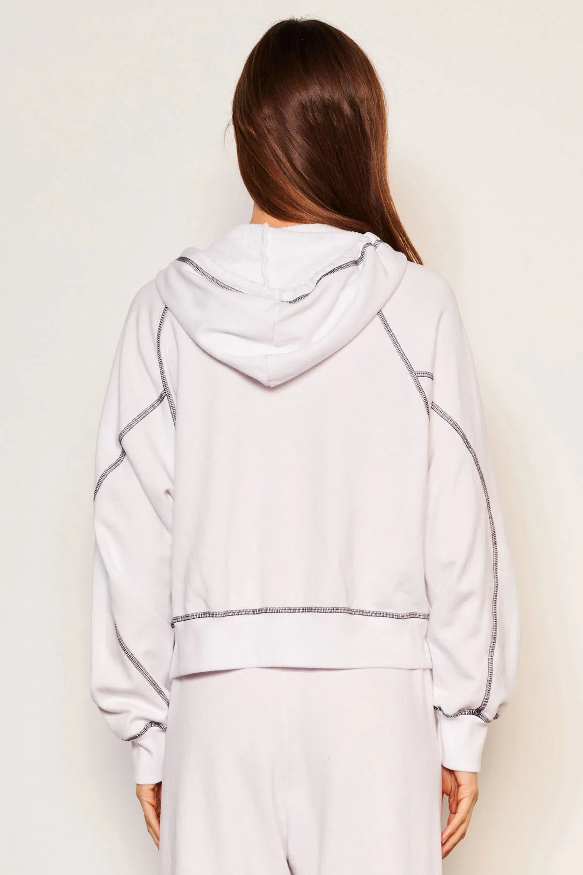 Sundry Heart Zip Hoodie in Optic White sold by Bailey 44 product image thumbnail 4