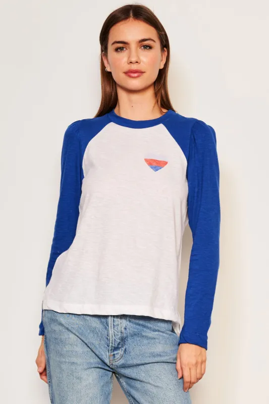 Sundry Heart Long Sleeve Contrast Sleeve Tee in Symphony sold by Bailey 44