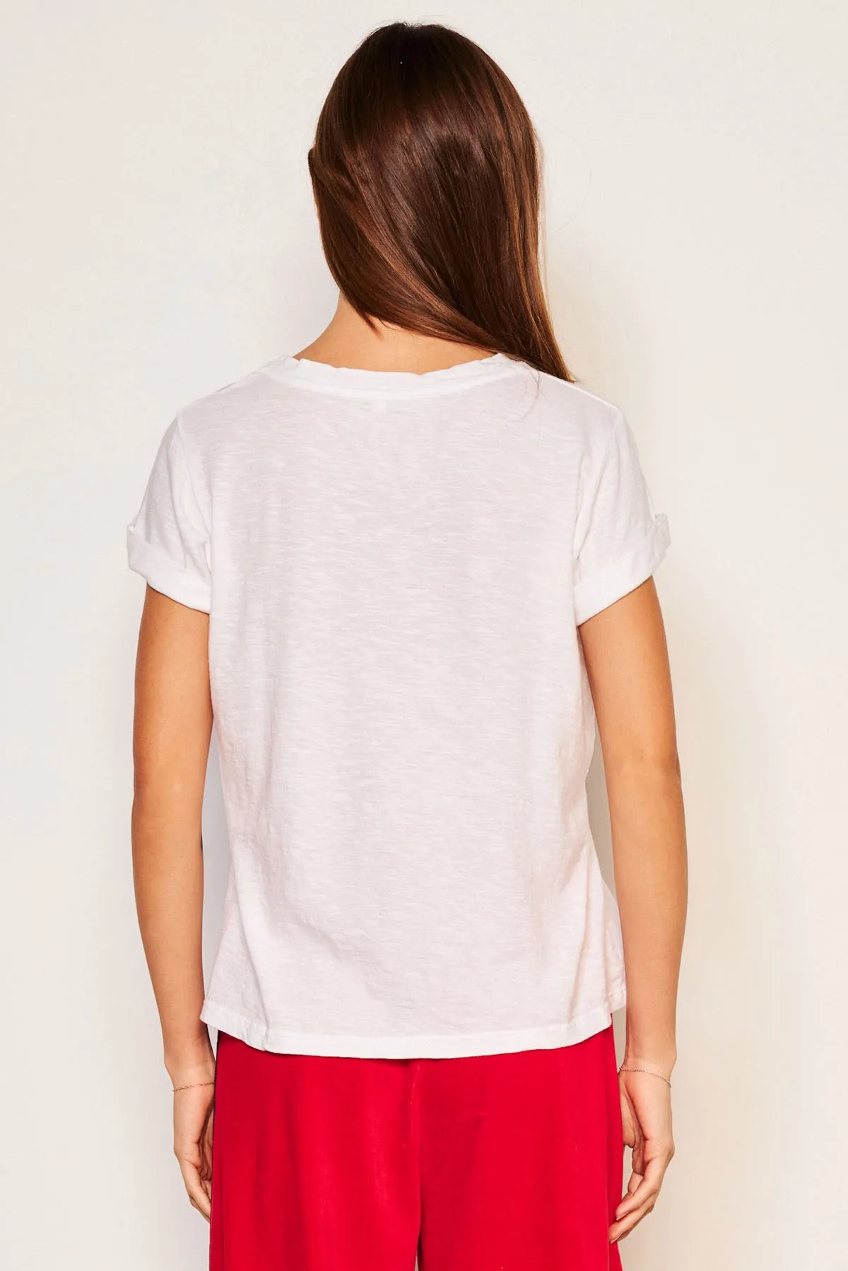 Sundry Mammoth Rolled Sleeve Tee in Optic White sold by Bailey 44 product image thumbnail 5