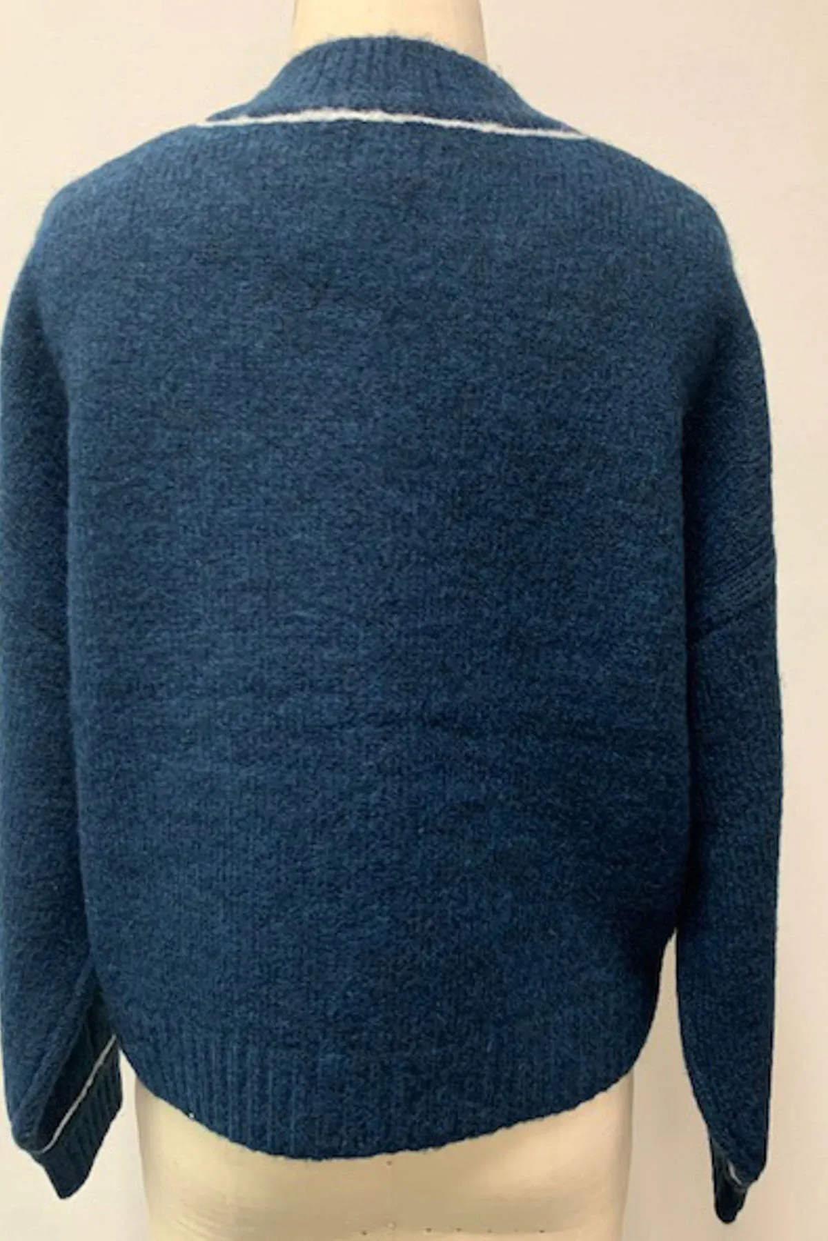 Sundry Cable Sleeve Sweater with Embroidery in Deep Navy sold by Bailey 44 product image thumbnail 2