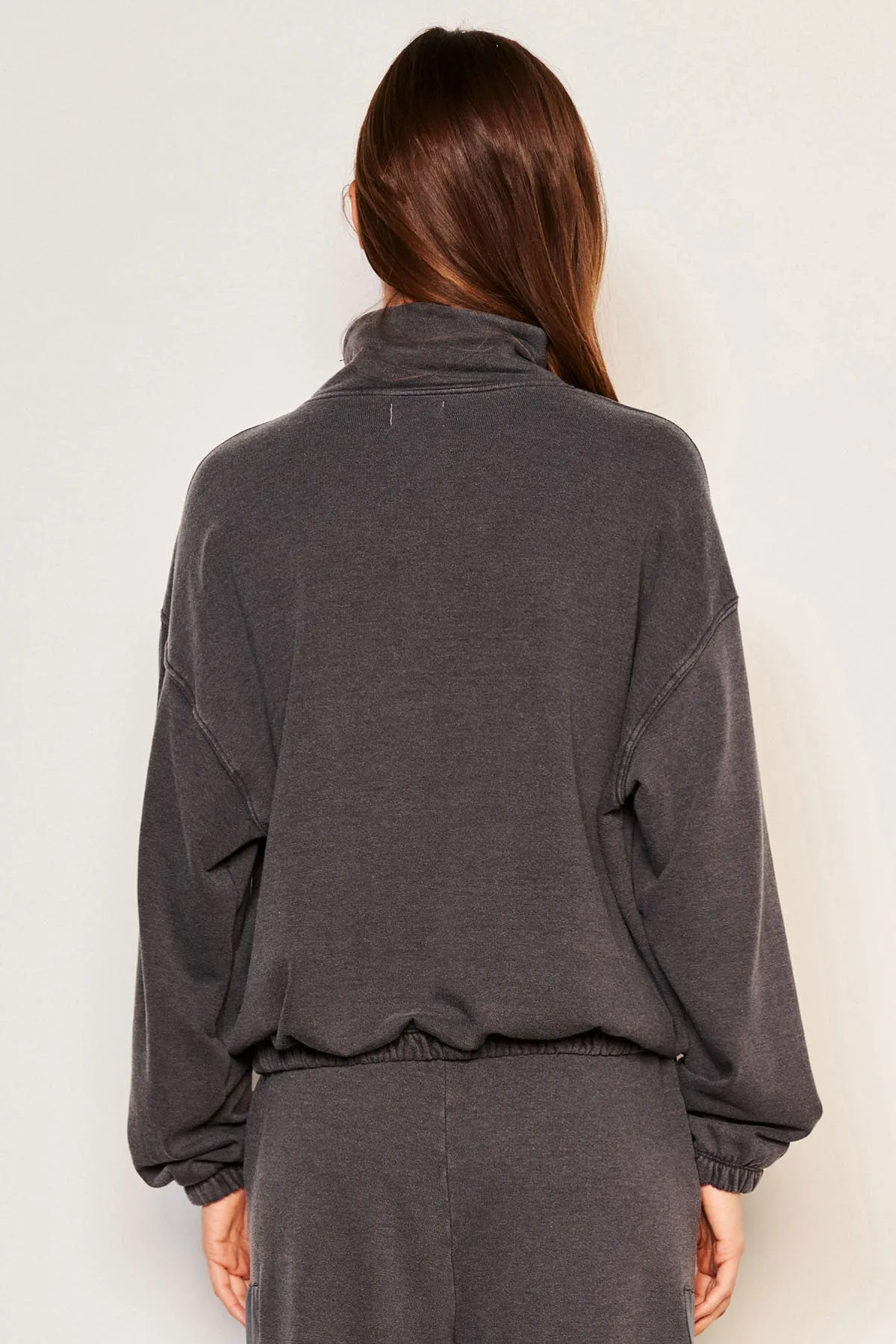 Sundry Mixed Media Half Zip Popover in Washed Black sold by Bailey 44 product image thumbnail 4