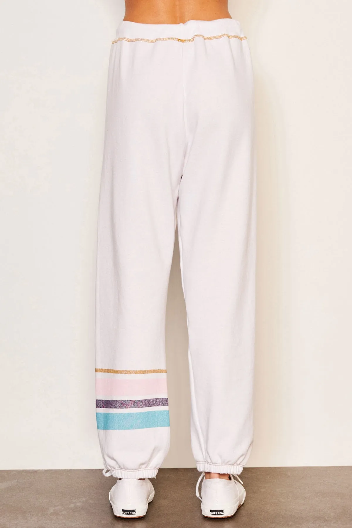 Sundry Jogger Stripe in Optic White sold by Bailey 44 product image thumbnail 3