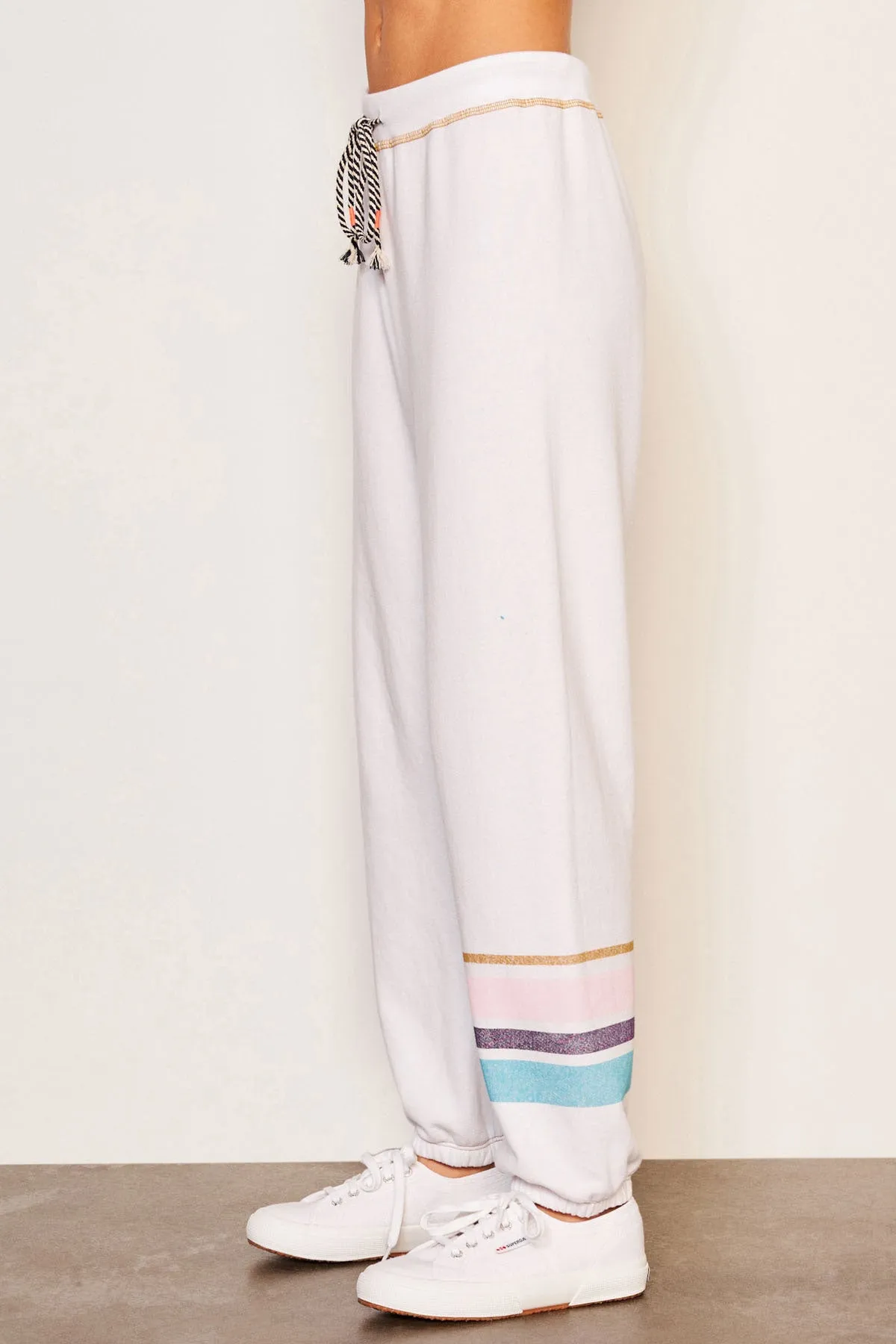 Sundry Jogger Stripe in Optic White sold by Bailey 44 product image thumbnail 2
