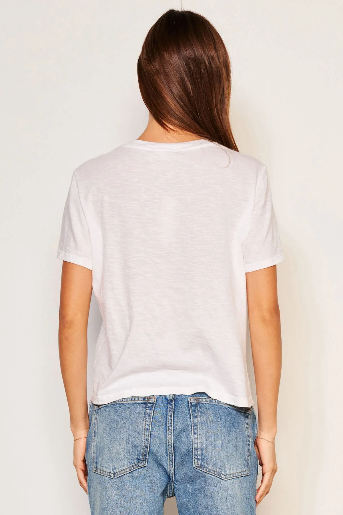 Sundry Au Revoir Crew Neck Tee in Optic White sold by Bailey 44 product image thumbnail 4