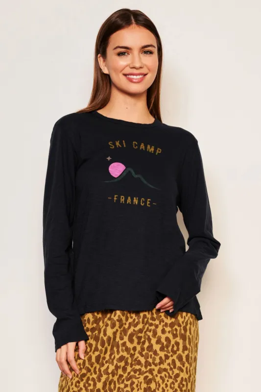 Sundry Ski Camp Long Sleeve Crew in Deep Navy sold by Bailey 44