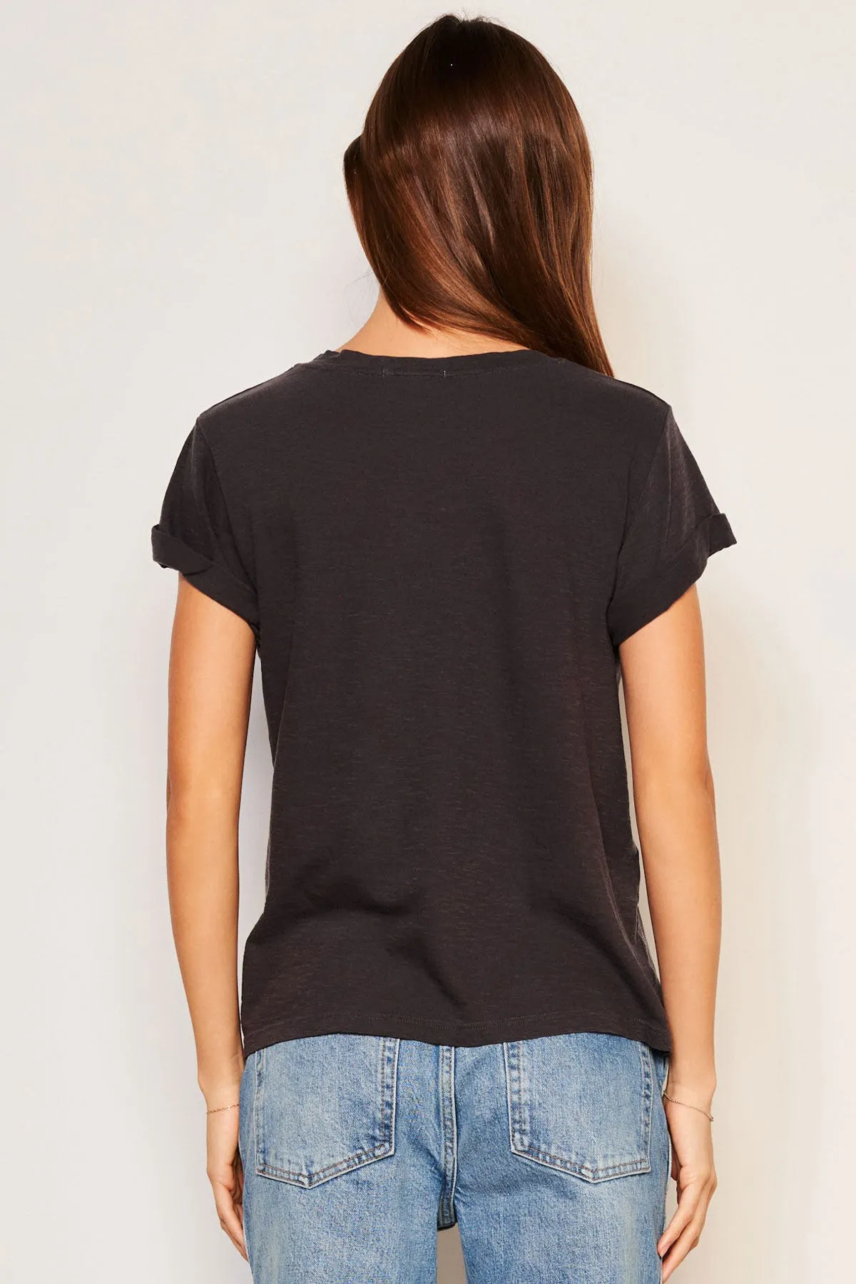 Sundry Checker Rolled Sleeve Tee in Washed Black sold by Bailey 44 product image thumbnail 4