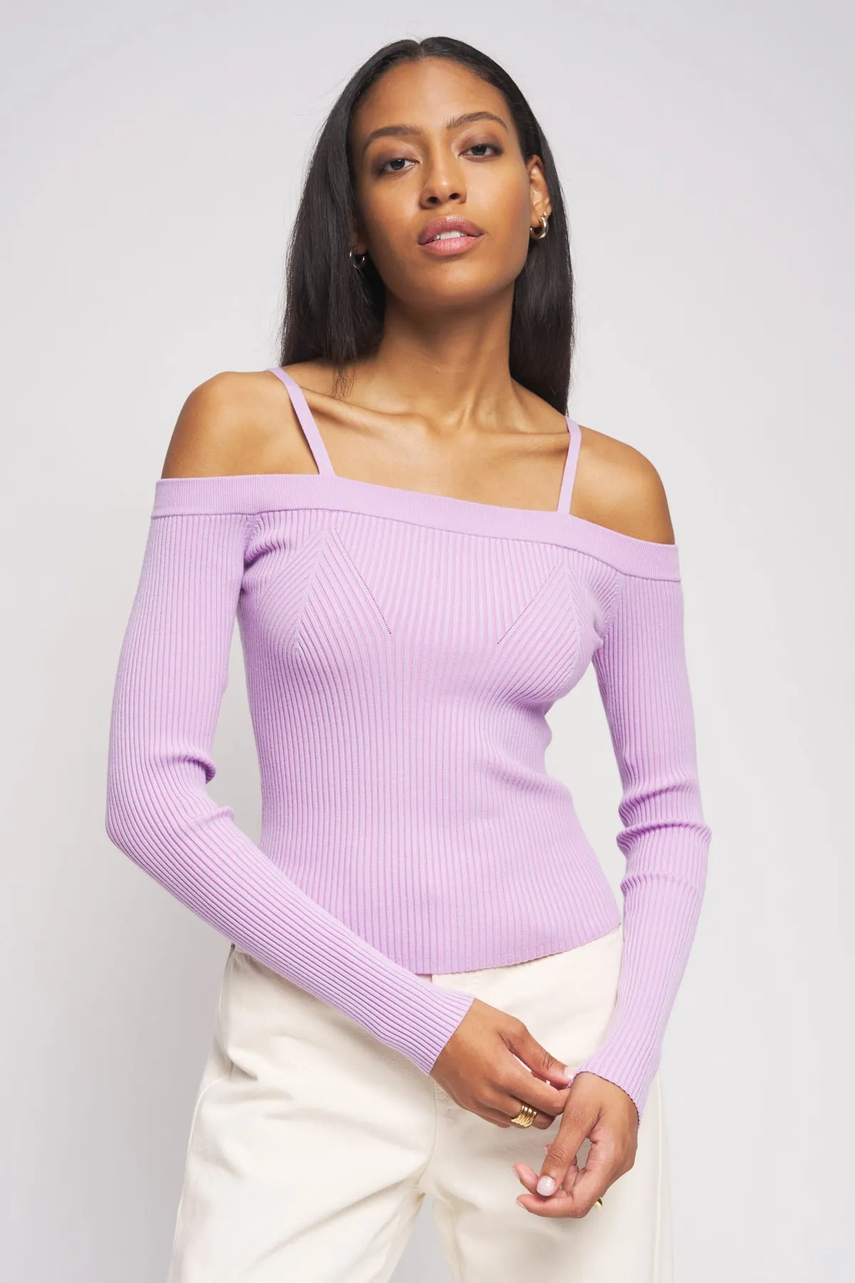 Bailey 44 Averi Shoulder Sweater Top in Lilac sold by Bailey 44