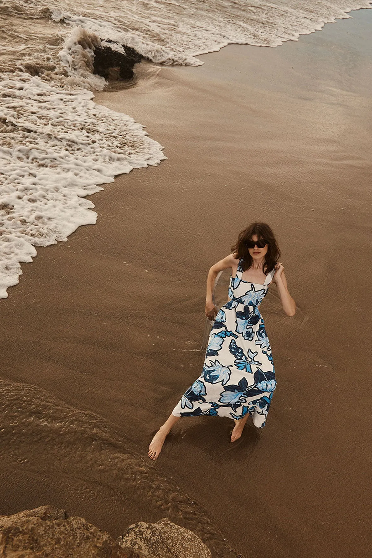 Stateside Tropical Floral Linen Maxi Dress in Sport Blue sold by Bailey 44 product image thumbnail 2