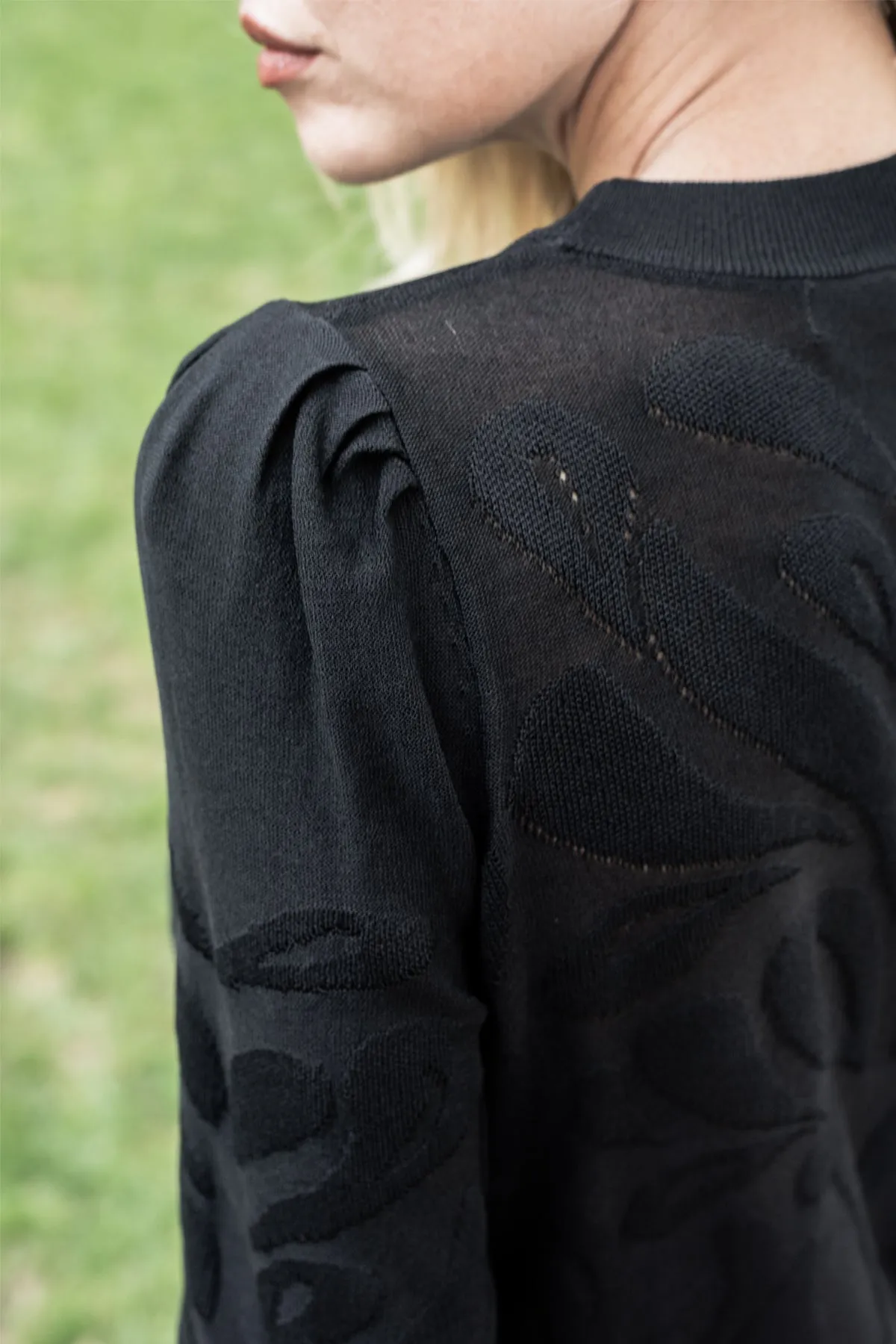 Bailey 44 Theodora Jacquard Crewneck Sweater In Black sold by Bailey 44 product image thumbnail 3