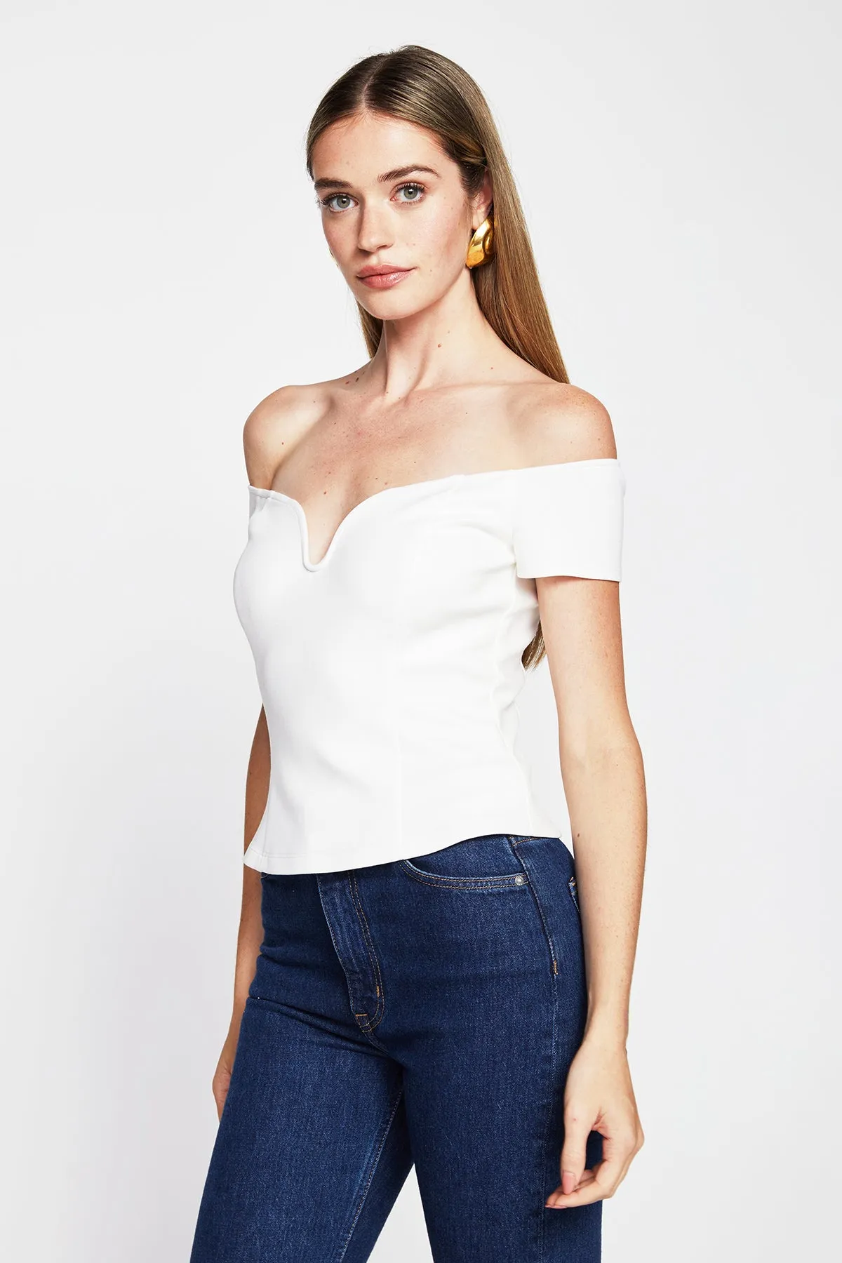 Bailey 44 Halina Ponte Top in Ivory sold by Bailey 44 product image thumbnail 3