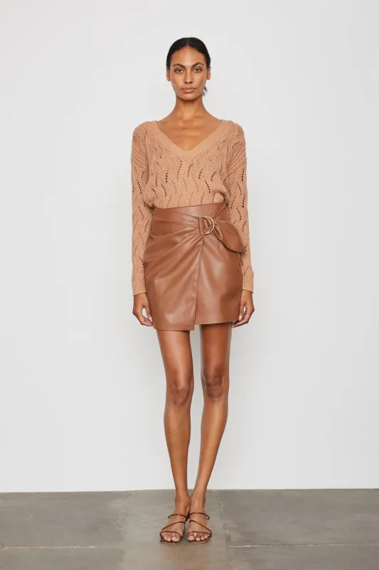 Bailey 44 Sid Vegan Leather Wrap Skirt in Macchiato sold by Bailey 44