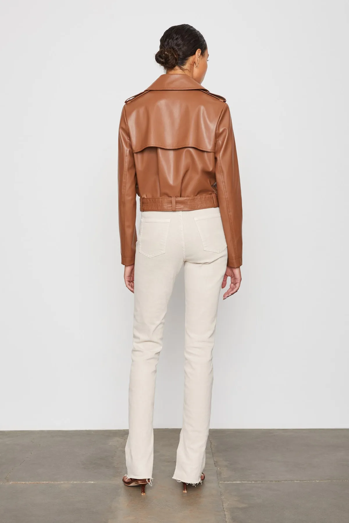 Joni Vegan Leather Moto Jacket in Macchiato sold by Bailey 44 product image thumbnail 4