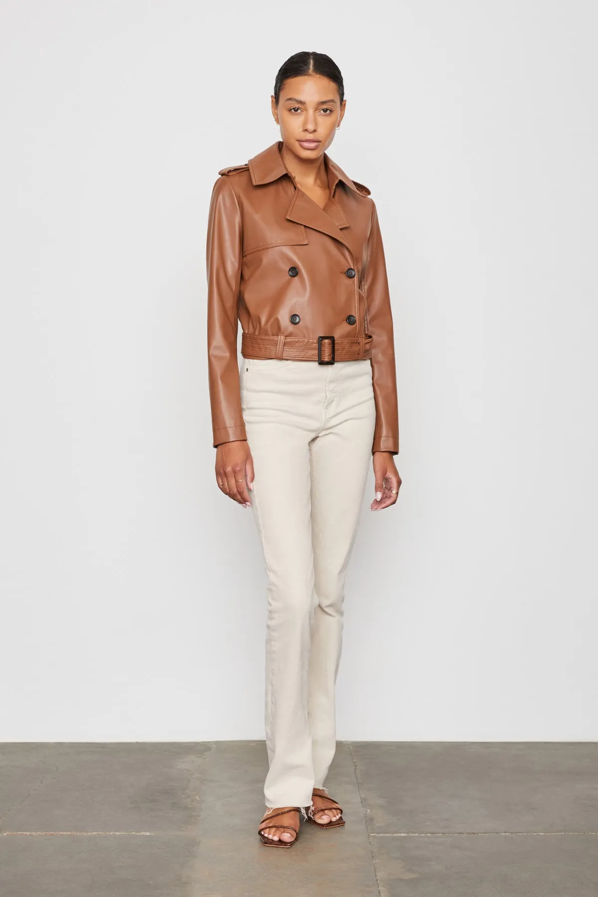 Joni Vegan Leather Moto Jacket in Macchiato sold by Bailey 44 product image thumbnail 2