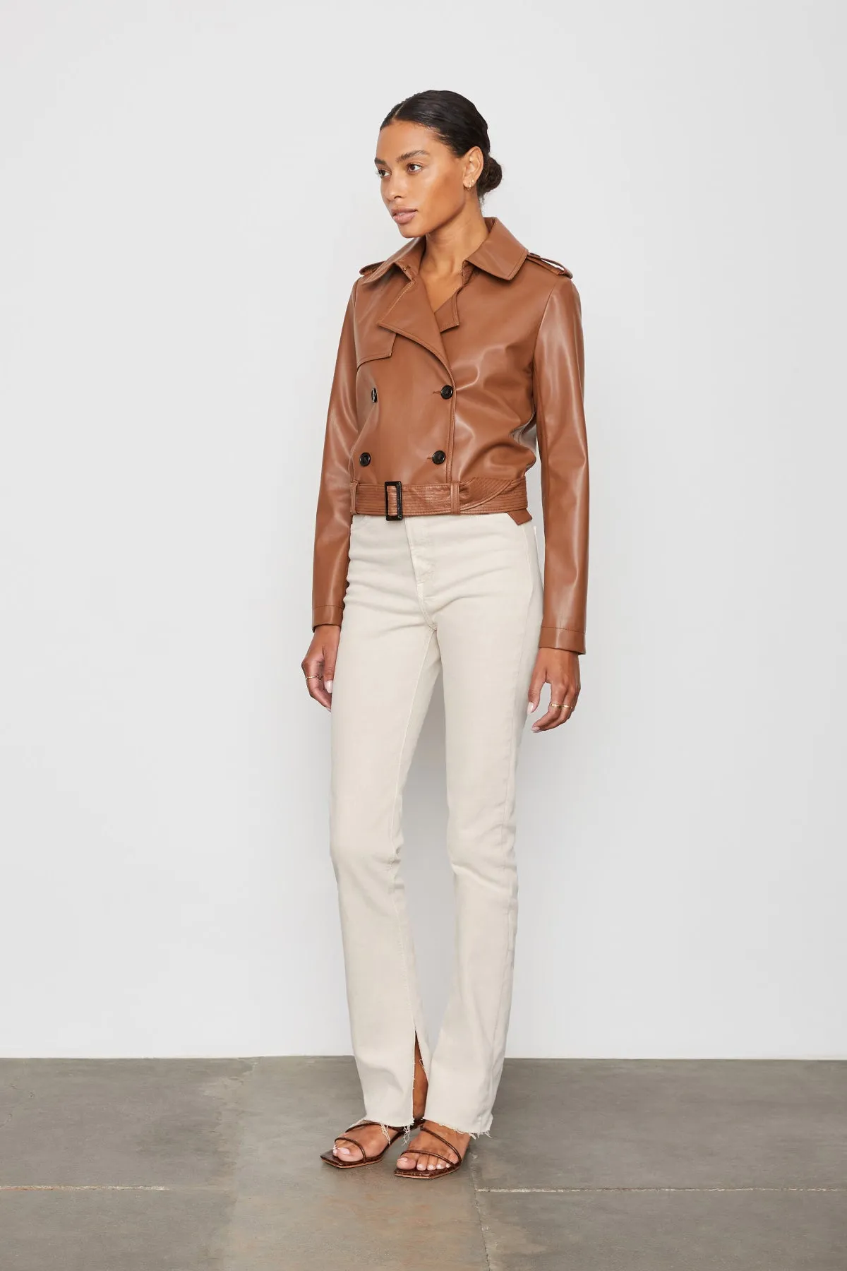 Joni Vegan Leather Moto Jacket in Macchiato sold by Bailey 44 product image thumbnail 3