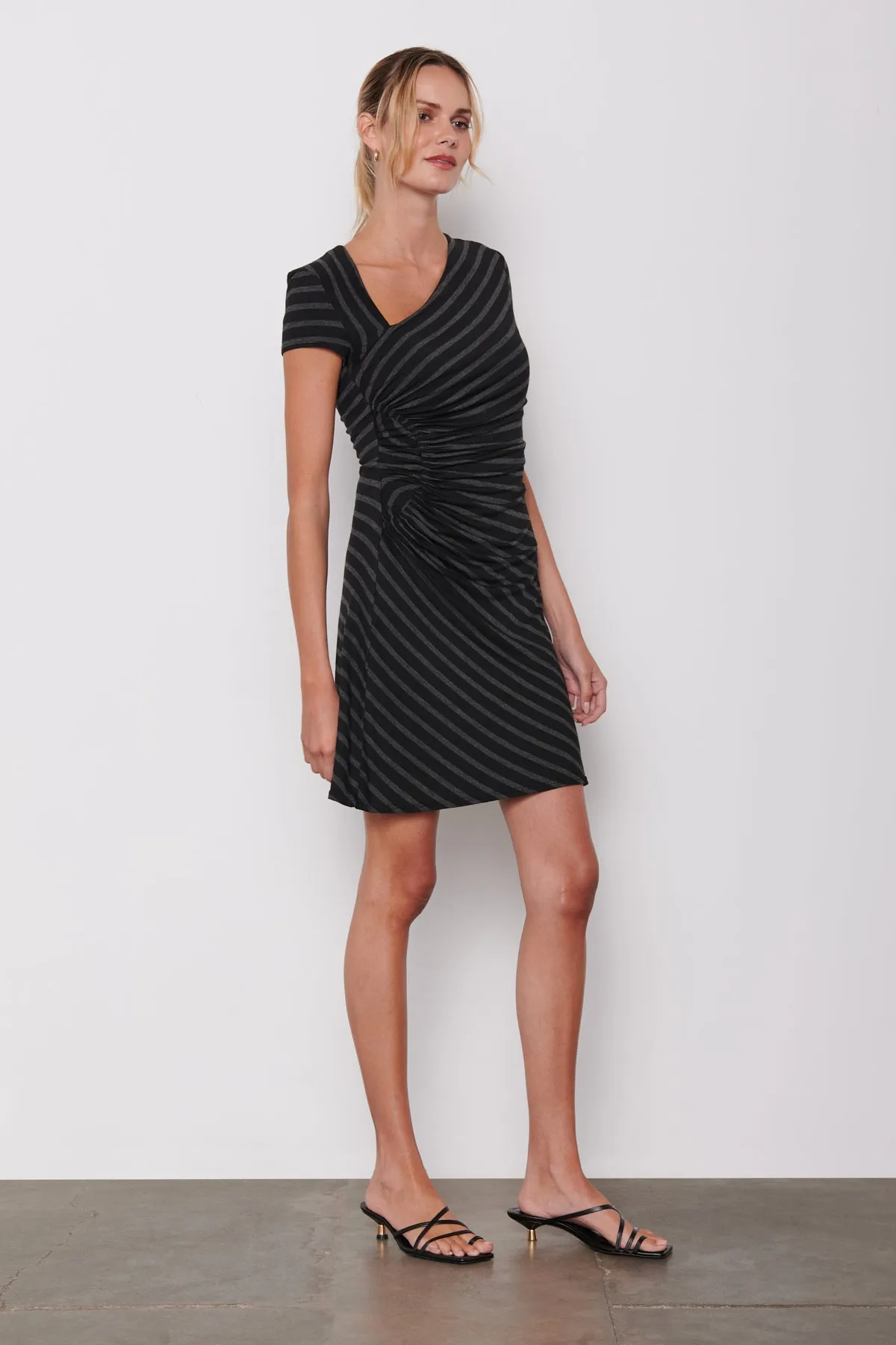 Bailey 44 Emilia Striped Mini Dress in Black/Anthracite sold by Bailey 44 product image thumbnail 4