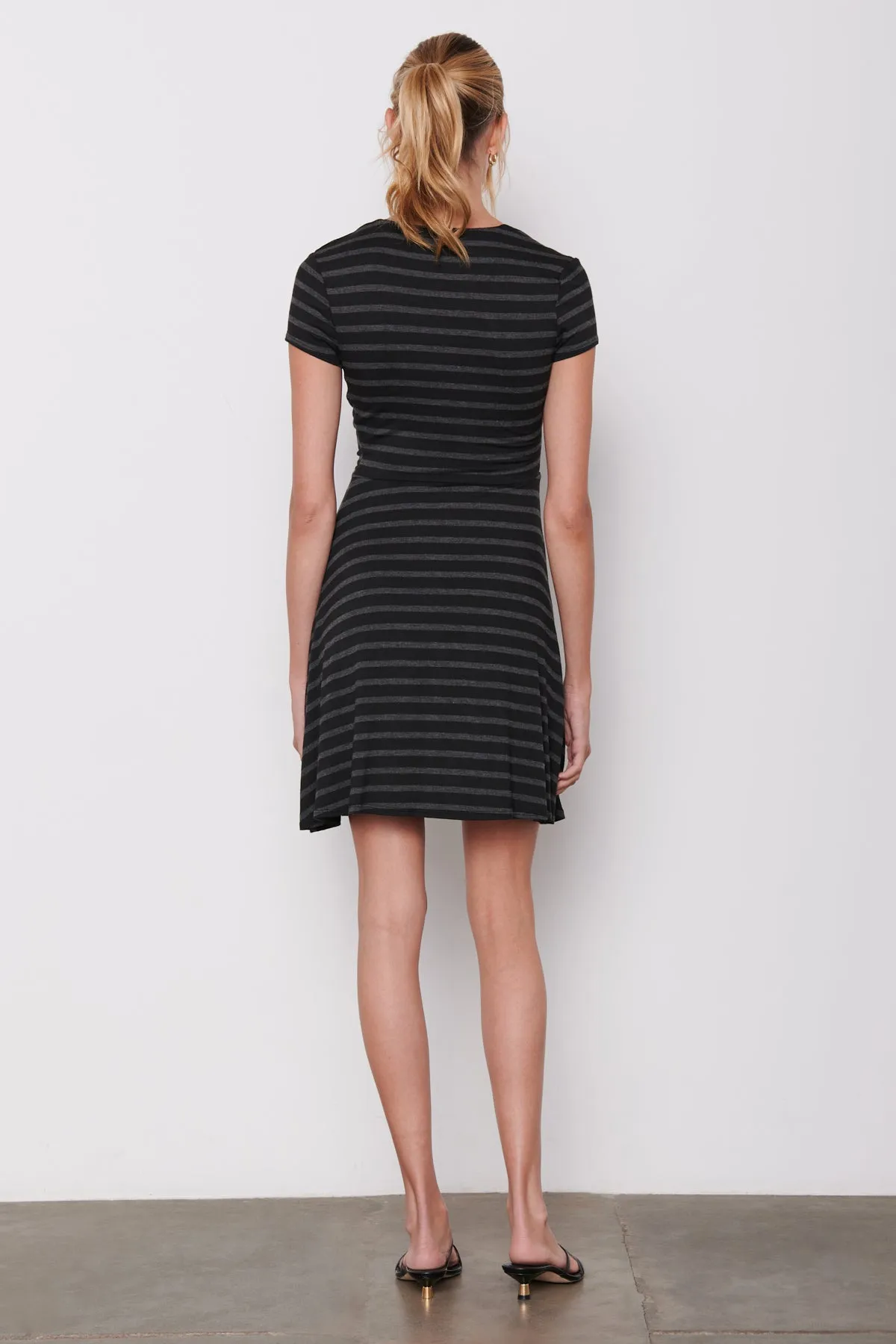 Bailey 44 Emilia Striped Mini Dress in Black/Anthracite sold by Bailey 44 product image thumbnail 5