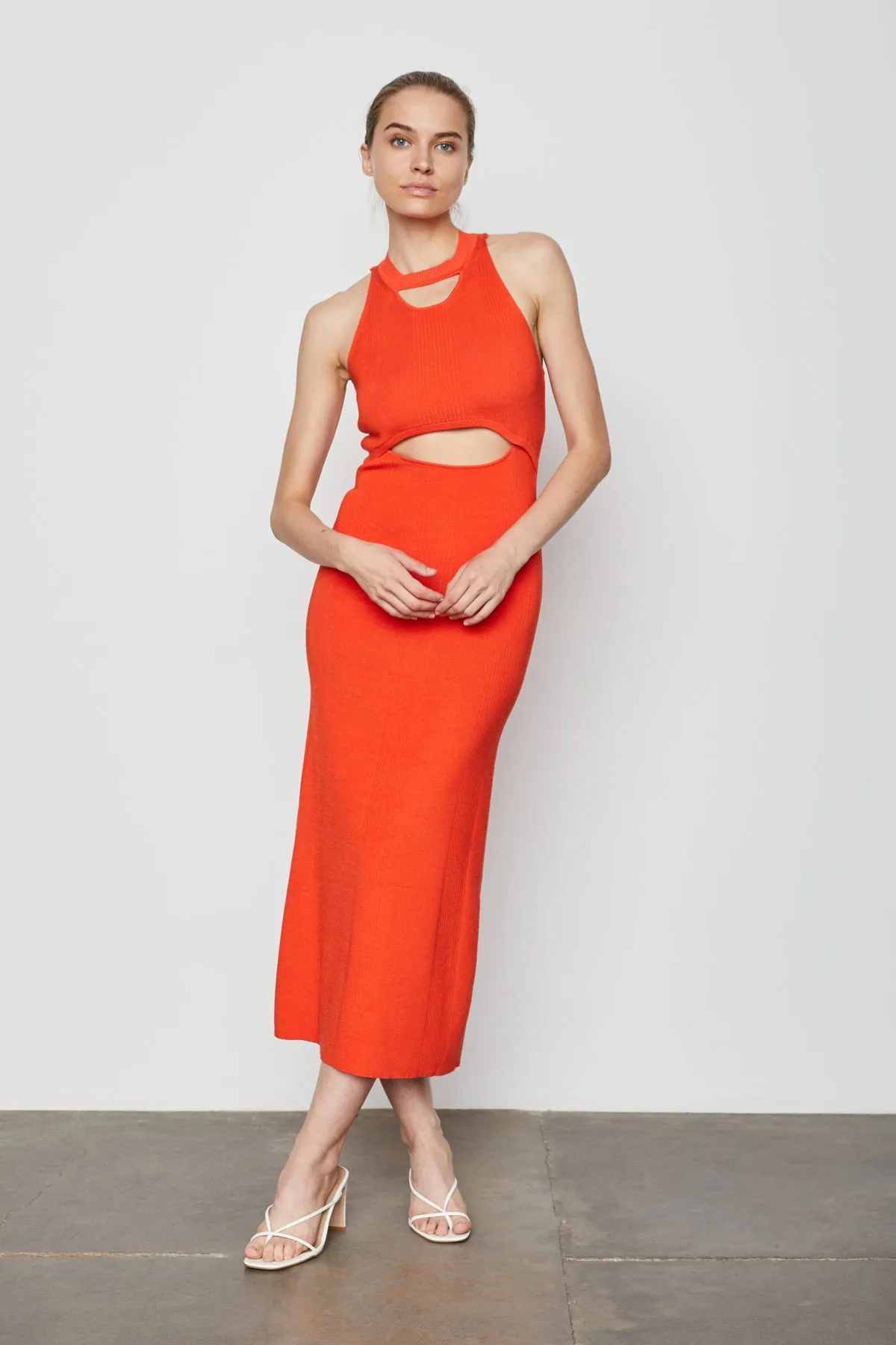 Bailey 44 Kim Sweater Maxi Dress in Orange Punch sold by Bailey 44